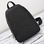 Gucci 766937 Black Embossed G Leather Shoulder Bag