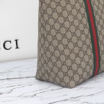Gucci 763287 Apricot Brown Large Leather Tote Bag 39×41×16 cm
