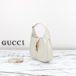 Gucci 637091 Black and White Leather Handbag