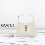 Gucci 637091 Black and White Leather Handbag