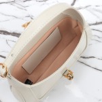 Gucci 637091 Black and White Leather Handbag