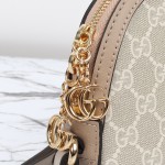 Gucci 499621 Cream Oat Leather Shoulder Bag Replica