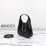 Gucci 637091 Black and White Leather Handbag