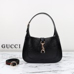 Gucci 782849 Patent Leather Shoulder Bag – Black, Burgundy, Light Green