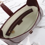 Gucci 782849 Patent Leather Shoulder Bag – Black, Burgundy, Light Green