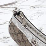 Gucci 764960 Brown Silver Leather Wallet Bag