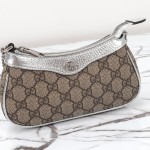 Gucci 764960 Brown Silver Leather Wallet Bag