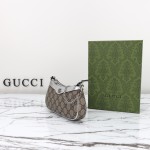 Gucci 764960 Brown Silver Leather Wallet Bag