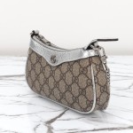 Gucci 764960 Brown Silver Leather Wallet Bag