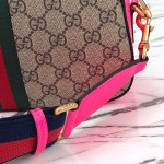 Gucci GG Leather Shoulder Bag 752591 Fluorescent Pink-Purple