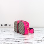 Gucci GG Leather Shoulder Bag 752591 Fluorescent Pink-Purple