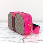 Gucci GG Leather Shoulder Bag 752591 Fluorescent Pink-Purple