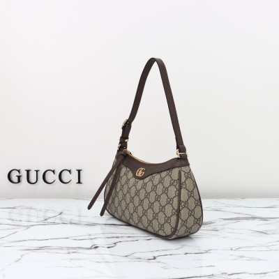 Gucci - GG Canvas Shoulder Bag 735145 Beige Brown Top Quality Original Factory Leather 