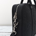 Gucci 792264 Black Embossed Large G Leather Tote Bag