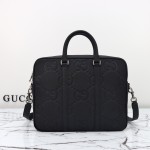Gucci 792264 Black Embossed Large G Leather Tote Bag