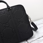 Gucci 792264 Black Embossed Large G Leather Tote Bag