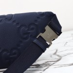 Gucci 658582 Blue Leather Embossed Large G Shoulder Bag