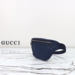 Gucci 658582 Blue Leather Embossed Large G Shoulder Bag