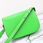 Gucci 602204 White Leather Shoulder Bag with Red and Green Accents