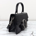 Gucci 799599 Patent Leather Shoulder Bag in Black and Off-White