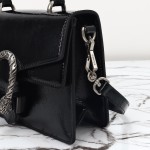 Gucci 799599 Patent Leather Shoulder Bag in Black and Off-White
