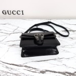 Gucci 799599 Patent Leather Shoulder Bag in Black and Off-White
