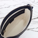 Gucci 761747 Blue GG Embossed Leather Shoulder Bag