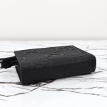 Gucci 795240 Black Embossed Large G Leather Shoulder Bag