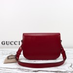 Gucci 602204 White Leather Shoulder Bag with Red and Green Accents