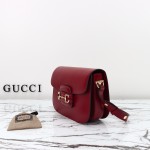 Gucci 602204 White Leather Shoulder Bag with Red and Green Accents