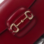 Gucci 602204 White Leather Shoulder Bag with Red and Green Accents