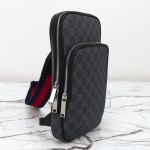 Gucci 822073 Black Rubber Leather Handbag