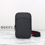 Gucci 822073 Black Rubber Leather Handbag