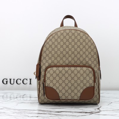 Gucci - 821159 Apricot Brown Leather Backpack with Dust Bag 