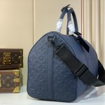Louis Vuitton Keepall Bandoulière 50 M14840 Striped Monogram Shadow Leather