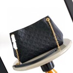 Louis Vuitton Anytime Small Monogram Empreinte Leather Handbag M14414 Black / M14658 Milkshake Pink
