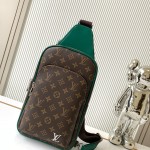 Louis Vuitton Avenue Small Shoulder Bag in Monogram Eclipse with Zippered Pocket and Adjustable Shoulder Strap