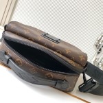 Louis Vuitton S Lock Messenger Bag in Monogram Macassar Canvas with S-lock and Leather Handle