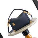 Louis Vuitton Side Trunk Medium Handbag M25160 in Navy Blue Leather