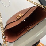 Louis Vuitton Lock and Walk Bucket Bag M24006/M24165 white black brown calfskin leather LV turn-lock gold chain
