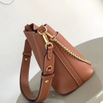Louis Vuitton Lock and Walk Bucket Bag M24006/M24165 white black brown calfskin leather LV turn-lock gold chain
