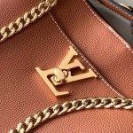 Louis Vuitton Lock and Walk Bucket Bag M24006/M24165 white black brown calfskin leather LV turn-lock gold chain