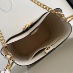 Louis Vuitton Lock and Walk Bucket Bag M24006/M24165 white black brown calfskin leather LV turn-lock gold chain