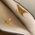 Louis Vuitton Lock and Walk Bucket Bag M24006/M24165 white black brown calfskin leather LV turn-lock gold chain