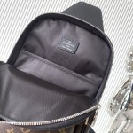 Louis Vuitton Avenue Shoulder Bag in Damier Graphite Canvas with Leather Patch and Adjustable Strap