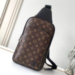 Louis Vuitton Avenue Shoulder Bag in Damier Graphite Canvas with Leather Patch and Adjustable Strap