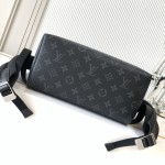 Louis Vuitton Discovery Slim Backpack in Monogram Eclipse Coated Canvas with Front Zipper Pocket