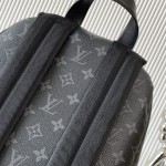 Louis Vuitton Discovery Slim Backpack in Monogram Eclipse Coated Canvas with Front Zipper Pocket
