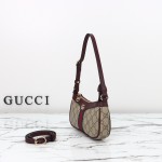 Gucci Mini Shoulder Bag Replica 838465 Apricot Brown and Brown-Red