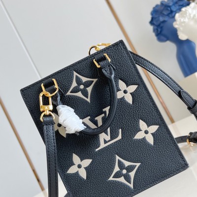 Louis Vuitton – Petit Sac Plat Tasche M57937, Replika aus schwarzem Monogram Canvas